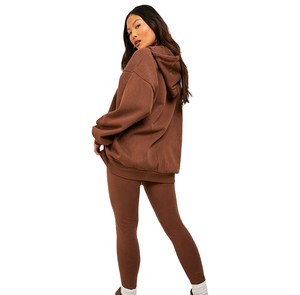 Traje de chándal de mujer de dos piezas personalizado con bolsillos para pantalones de Jogger de salón para correr conjunto de trajes - Product Image 3