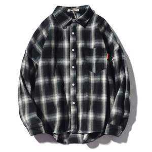 Chemise formelle à manches longues à carreaux en tissu 100% coton pour hommes - Product Image 1