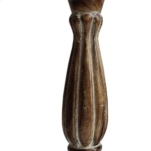 Ensemble de 3 bougeoirs en bois rustique rétro pour la décoration du salon et de la chambre à coucher, centre de table à l'éclat chaleureux, accent élégant et traditionnel - Product Image 2
