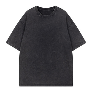 Camiseta de gran tamaño OEM Retro 100% algodón pesado para hombre, Dtg Camiseta con estampado, camiseta con logotipo, camiseta lavada con ácido de piedra para hombre - Product Image 2
