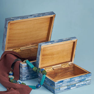 Cajas decorativas con incrustaciones de hueso de Mónaco rústicas hechas a mano, regalos y artesanías, cajas de madera, carteles de pared hechos en la India - Product Image 1