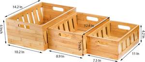 Caisses de rangement en bambou rustique de qualité supérieure pour l'organisation de la maison et de la cuisine - Product Image 6