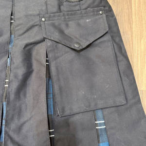 Kilt utilitaire hybride pour homme écossais, en coton noir avec plis en tartan bleu Ramsay – Meilleure vente - Product Image 2
