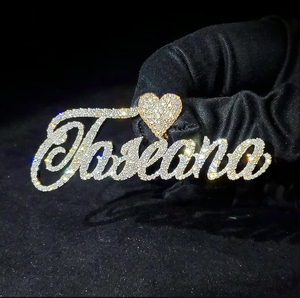 Pendentif personnalisable en argent 925 à la mode style vintage bijoux fins nom personnalisé Logo glacé Moissanite Hip Hop inspiré - Product Image 6