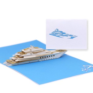 Tarjeta de Felicitación 3D Pop-Up con Diseño de Crucero, Tarjetas de Felicitación 3D, Regalo Artesanal, Tarjetas de Felicitación Hechas a Mano, Tarjeta de Felicitación 3D Pop-Up con Diseño de Yate - Product Image 2