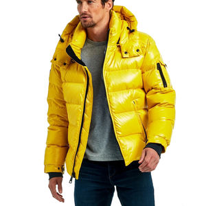 Veste matelassée en toile pour homme 2025 2022, doudoune à plumes, manteau à bulles, rembourrage épais, brillant, imperméable, coupe-vent, hiver, logo personnalisé - Product Image 1