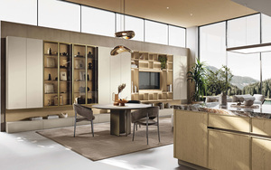 100% Made in Italy Luxury Modern Kitchen Cabinets – Premium Wooden Kitchen Island with Marble Top, Custom OEM/ODM - Product Image 3