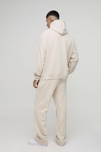 Ensemble de pantalons de survêtement à plis unisexe, poids lourd 450g/m2, survêtement à capuche raglan surdimensionné, avec logo personnalisé, grande taille pour l'hiver - Product Image 3