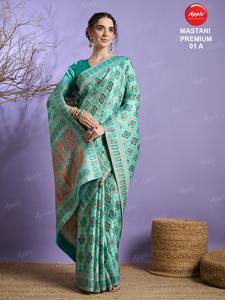 Nuevo Sari mastani dola Premium Pure Dola viscosa con estampado de posición Tela suave y liviana Elegante en tradicional - Product Image 4