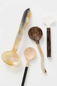 Ensemble de 2 cuillères à corne de buffle faites à la main, ustensiles de cuisine en corne naturelle de qualité supérieure avec finition en agate - Product Image 3