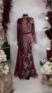 Elegant Anti-Static Women's Long Formal Evening Gown Hand-<b>Beaded</b> Floor-Length Dress with Natural <b>Waist</b> for Party Prom Wedding - Product Image 3