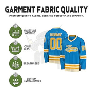 Maillots de hockey personnalisés haut de gamme pour hommes Top Factory Direct OEM Services de broderie Logos et impression par sublimation entièrement personnalisables - Product Image 3