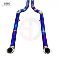 Système d'échappement Catback SDO en titane bleu brûlé pour BMW M5 M6 F06 F10 F12 F13 4.4TT V8 2011-2016, silencieux à valve à vide, embouts argentés