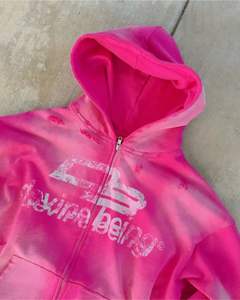 Fábrica de ropa Sudadera con capucha personalizada Peso pesado desgastado Serigrafía Logo Sudaderas con capucha Pullover Lavado ácido Sudadera con capucha Hombres - Product Image 6