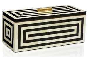 Million Art Indian Exporter Boîte à bijoux en os de mopédo noir et blanc, faite à la main, avec incrustations, logo personnalisé, gravure laser, forme rectangulaire pour - Product Image 4