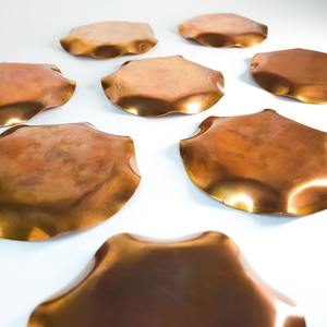 ชุดจานรองแก้วทองแดง จานรองแก้วโลหะทำมือ จานรองแก้วสไตล์เรียบง่าย จานรองแก้วโลหะวินเทจ จานรองแก้วทองเหลือง จานรองแก้วโลหะตีลาย - Product Image 4