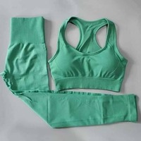 Ensemble de yoga pour femmes, respirant, uni, élastique, taille basse, longueur intégrale, 2 pièces, vêtements de sport, couleur personnalisée, Spandex/Nylon