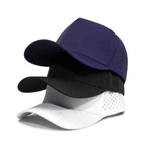 Logo personnalisé d'usine en gros noir 5 panneaux casquette de baseball en mousse de polyester deux tons en nylon maille chapeaux de suivi pour adulte - Product Image 1