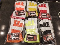 Gants de soudage en cuir de travail pour conducteur de sécurité industrielle renversé en peau de vache.