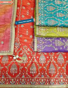 Designer moderne non cousu fantaisie brodé à la main femmes Style traditionnel indien Protection solaire taille libre Salwar Kameez pour - Product Image 1