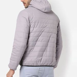 Veste matelassée à capuche zippée pour homme, grande taille, en nylon 100 %, douce, chaude, décontractée, d'hiver, avec logo personnalisé de haute qualité - Product Image 2