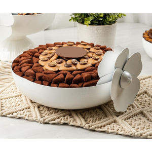 Finest Quality White Metal Round Chocolate Serving Bowl Unique Tableware Desserts <b>Sweets</b> Chocolate Server Bowl For Sale - Product Image 1