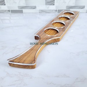 Porte-verre en bois fabriqué à la main pour bar à la maison Porte-verre à vin en bois personnalisable avec quatorze supports pour affichage de verre à vin - Product Image 4