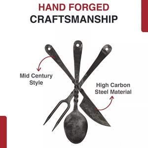 Cuchillos Personalizados de Acero al Carbono Forjados a Mano para Comer, Utensilios Medievales para Comedor de Herrero, Cocina Renacentista - Product Image 4