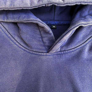 Vente chaude Polaire Haute Qualité Drop Shoulder Acid Wash Hoodie Français Terry Coton Surdimensionné Heavyweight Puff Imprimé Hoodie - Product Image 2