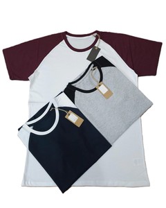 เสื้อยืดผ้าฝ้ายโพลีเอสเตอร์สำหรับผู้ชายผ้าถักสีพื้นแห้งเร็วระบายอากาศได้ดี - Product Image 5