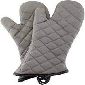Mitaines de couleur unie 100% coton tablier de cuisine complet ensemble de gants de four - Product Image 4