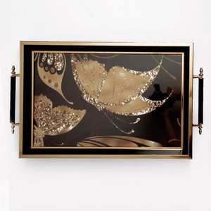 Adiba ถาดเสิร์ฟพร้อมกล่องใส่เครื่องประดับดีไซน์พรีเมี่ยมลายผีเสื้อสีดำทำมือสำหรับตกแต่งบ้าน - Product Image 4