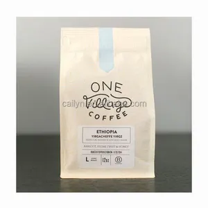 Umweltfreundliche Kaffeeverpackungsbeutel Kaffeebohnenverpackungsbeutel mit Ventil und Reißverschluss Verpackung für trockene Bohnen