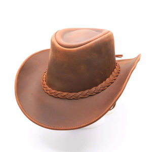 Nuevo 2025 venta al por mayor Unisex 100% sombreros de vaquero de cuero personalizado impreso ala ancha sombrero de vaquero de cuero occidental - Product Image 3