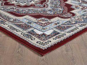 Alfombra turca de lujo hecha a máquina, color rojo Shiraz, premium para sala de estar, del fabricante de Gaziantep. - Product Image 3