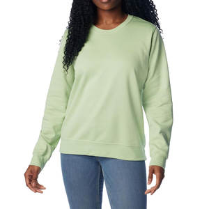 2025 Sudadera de cuello redondo de algodón orgánico de gran tamaño para mujer logotipo personalizable transpirable y sudaderas de diseño superior largo - Product Image 1