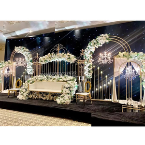 ชุดฉากหลังโลหะและผนังเทียน, อุปกรณ์ตกแต่งฉากซุ้มโลหะสำหรับตกแต่งเวทีแต่งงานสไตล์อาหรับ - Product Image 2