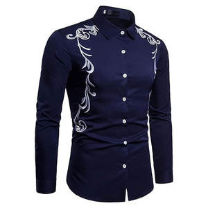 Whole Sale Price <b>Men</b> Long Sleeve Embroidery <b>Shirts</b> Summer Casual Wear Best Selling Cheap Price Hot Sale Embroidery <b>Shirts</b> - Product Image 4