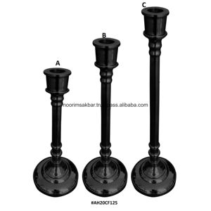 Bougeoir en aluminium noir de luxe fait à la main parfait pour la décoration de table et de mariage bougeoir décoratif en vrac pour la maison - Product Image 3