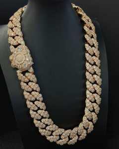 Collar de Cadena Cubana de Plata de Ley 925 con Diamantes de Imitación Moissanite VVS de 20 mm, Estilo Hip Hop - Product Image 1