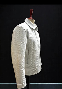 แจ็คเก็ตหนังวัวแท้คุณภาพสูง ลายหนังจระเข้  โครงสร้างแข็งแรง ดีไซน์หรูหรา พร้อมความสบายอย่างมีสไตล์ - Product Image 2