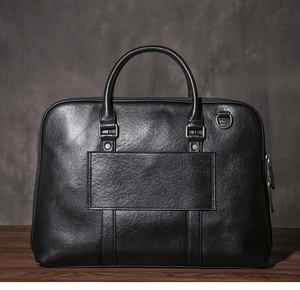 Classic Leather Laptop Messenger Korean Protective Portable Shoulder Travel Bag Durable Zipper Closure - Product Image 2