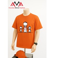 T-shirt orange à manches courtes, imprimé graphique, coupe décontractée, respirant, en mélange de terylène et de coton (TC) vietnamien