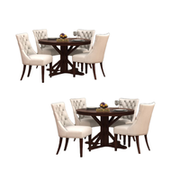 Juego de mesa de comedor de diseño de lujo para 4-6 personas Juego de mesa y sillas de madera Original de INDONESIA