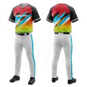 Maillot et pantalon de baseball en gros, logo personnalisé, uniforme de baseball pour hommes et jeunes, vêtements de softball respirants - Product Image 1