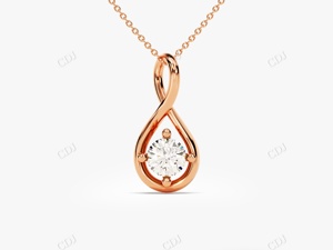 Colgante de moissanita de corte redondo para mujer, de 10K de oro blanco, colgante minimalista solitario, regalo de compromiso delicado - Product Image 3