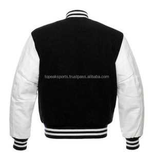 2026 OEM New Black Wool Stand Collar Sleeves Varsity <b>Jacket</b> Men's 100% High Quality Low MOQ Customizable <b>Heated</b> <b>Jackets</b> - Product Image 6