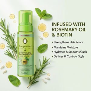 Mousse Coiffante Séchage Rapide Romarin Menthe pour la Définition des Boucles, la Tenue et la Réduction des Frisottis - Product Image 5