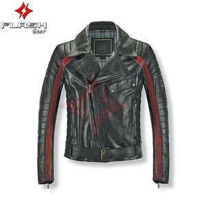 Chaqueta de Motociclista de Cuero Vacuno Genuino de Primera Calidad para Hombre, Estilo Urbano, con Logotipo Frontal, Resistente al Viento, Transpirable, para Invierno - Product Image 4