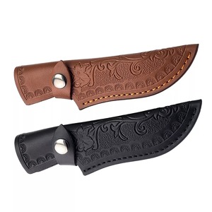 Funda portátil de cuero de vaca, nuevo cuchillo de supervivencia recto portátil, mango de madera de acero inoxidable, OEM personalizable DIY - Product Image 4